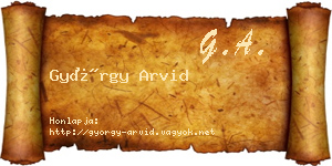 György Arvid névjegykártya